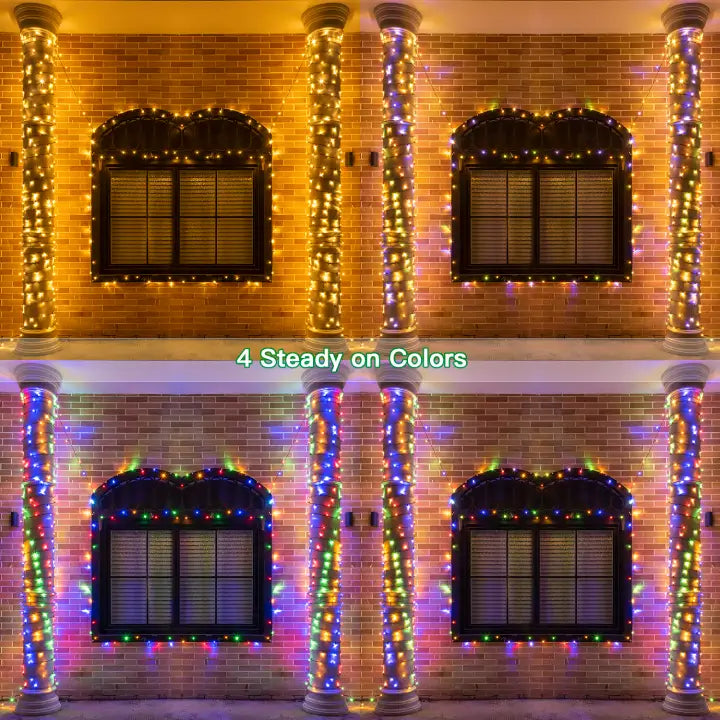 Ollny Christmas Lights Outdoor String Lights 210ft/640 LED Super Long  Multicolor 11 Modes&Timer Remote Waterproof Plug in Fairy Light for Xmas  Tree Patio Holiday Indoor Decorations Warm White