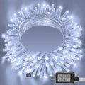 Ollny 120 LED 40ft Cool White Connectable String Lights (Clear Cable, Plug in, 8 Modes)