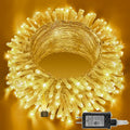 Ollny 200 LED 60ft Warm White Connectable String Lights (Clear Cable, Plug in, 8 Modes)