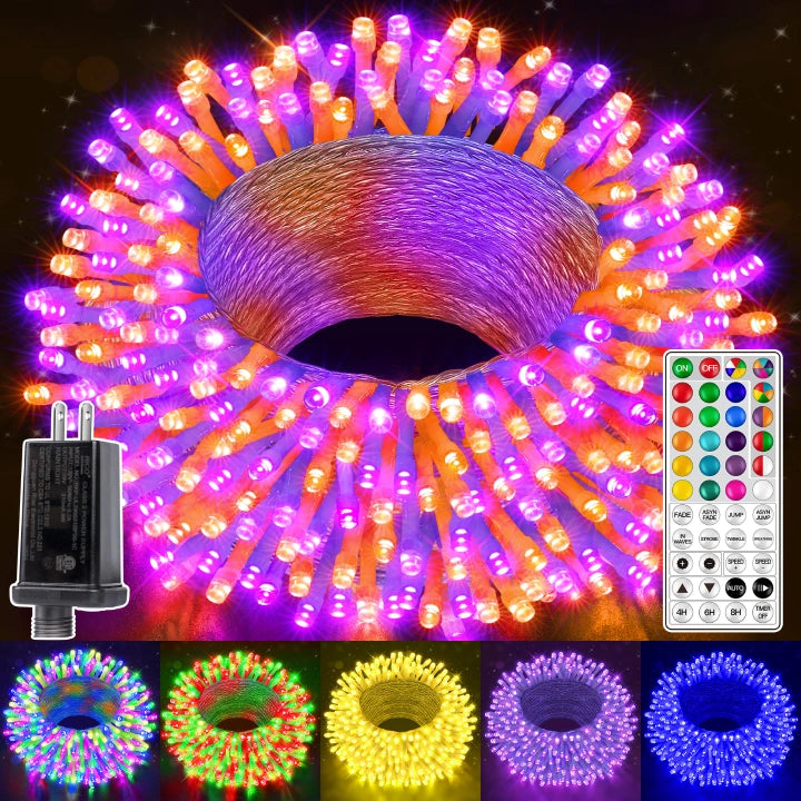 Halloween Christmas RGB String Lights 200 LED 66ft | Ollny