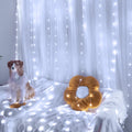 300 LED 9.8ft*9.8ft Cool White Curtain Lights (Clear Cable, 8 Modes, Connectable, IP67 Waterproof, Plug-in)