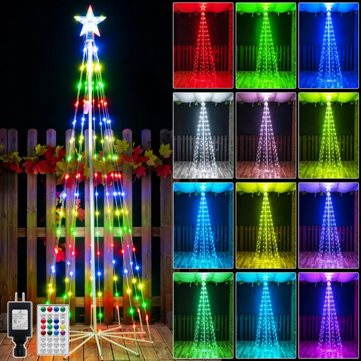 Christmas Lights Outdoor 352LED 11.5FT,Multicolor Tree Light with Plug in  Remote