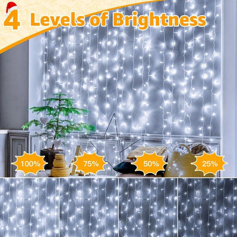 Ollny 800 LED 262ft Cool White String Lights (Clear Cable, Plug in, 8 Modes, IP44 Waterproof)