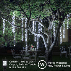 Ollny 400 LED 20ft Cool White Wedding Cluster Lights (Green Cable, Connectable, 8 Modes, IP44 Waterproof)