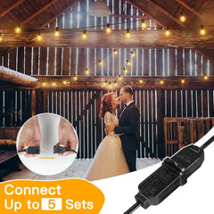 Ollny 150FT G40 Outdoor Wedding Patio Lights (75 Bulbs, IP45 Waterproof, Connectable, 6 Spare Bulbs)