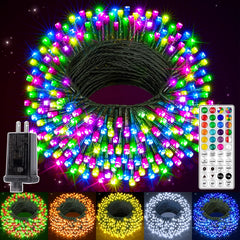 Ollny 400 LED 131ft Christmas RGB String Lights (Green Cable, 130 Modes)