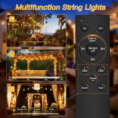 Ollny 100FT S11 Outdoor Patio Lights (48 Bulbs, IP45 Waterproof, Connectable, 2 Spare Bulbs)