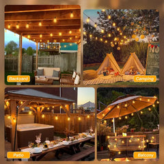 Ollny 100FT S11 Outdoor Patio Lights (48 Bulbs, IP45 Waterproof, Connectable, 2 Spare Bulbs)