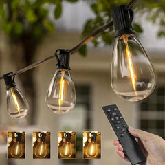 Ollny 50FT S11 Outdoor Patio Lights (24 Bulbs, IP45 Waterproof, Connectable, 2 Spare Bulbs)