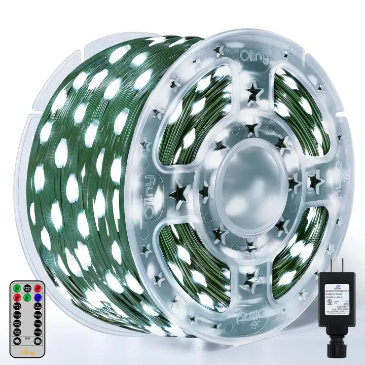 Waterproof Outdoor Christmas Lights 330ft Cool White Green Wire