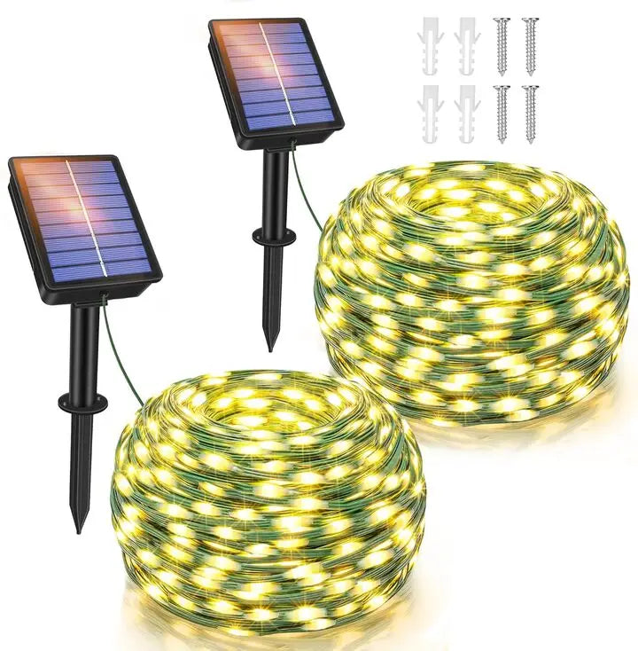 2 pack solar string lights