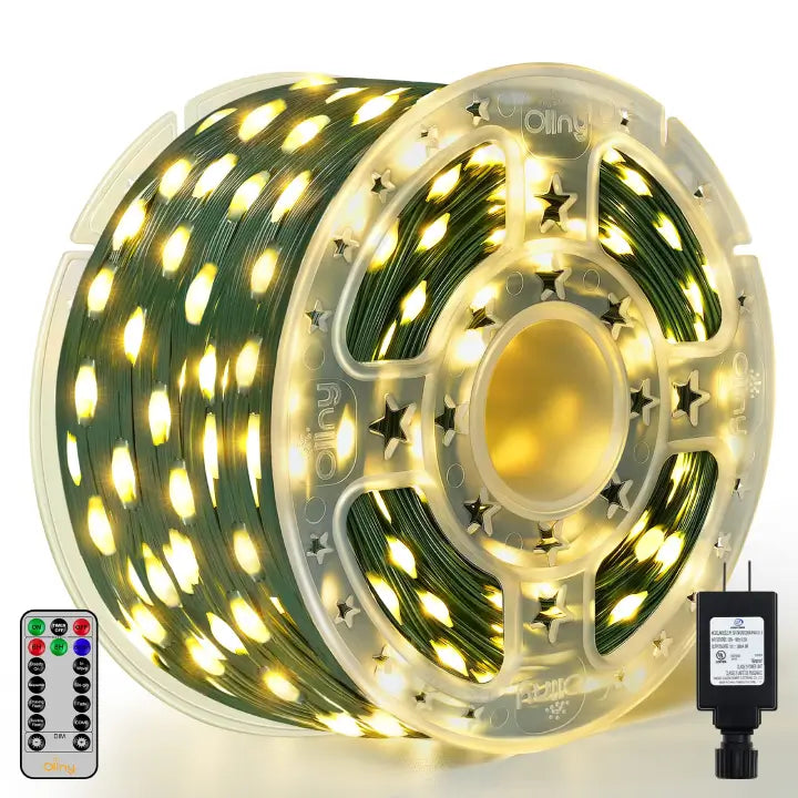 Waterproof Outdoor Christmas Lights 330ft Cool White Green Wire