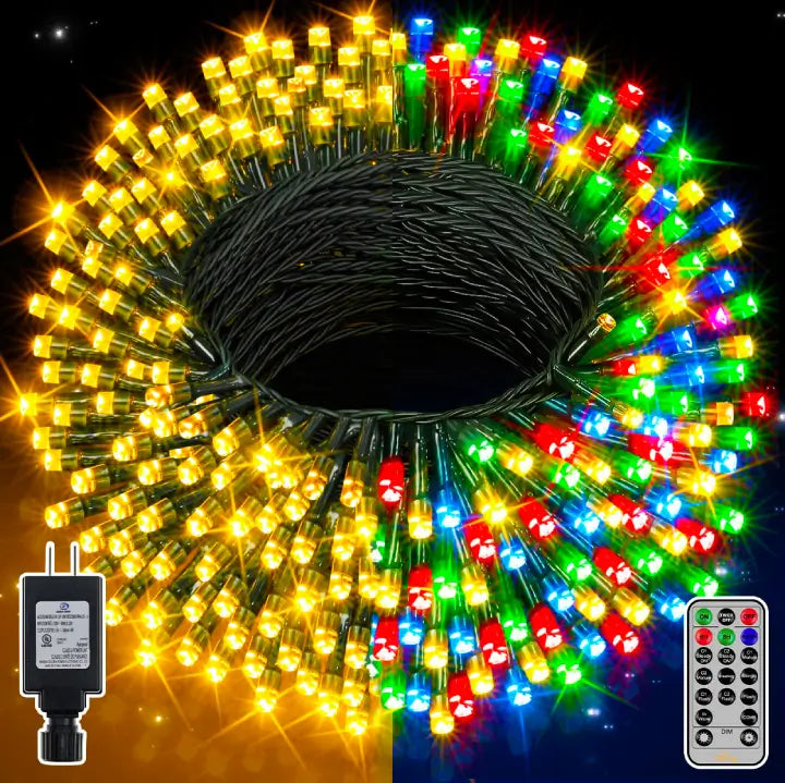 Ollny Christmas Lights, 198 FT 600 LED Outdoor Waterproof Christmas Tree  Lights with 8 Modes Remote Timer, Fairy Lights for House Yard outside  Indoor Xmas Decor… in 2023